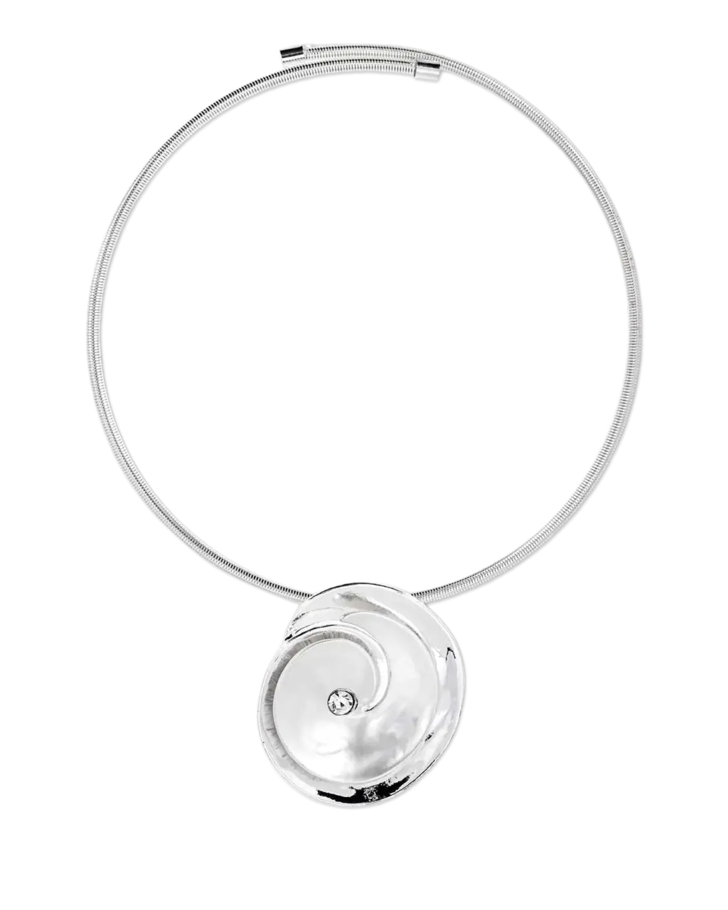 Bijou Brigitte Collier ras du cou - Silver Flower Outlet