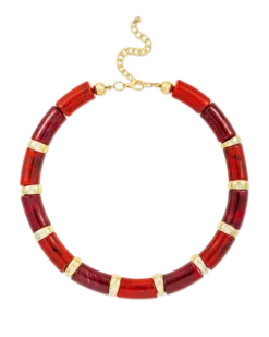 Bijou Brigitte Collier - Red Marble Clearance