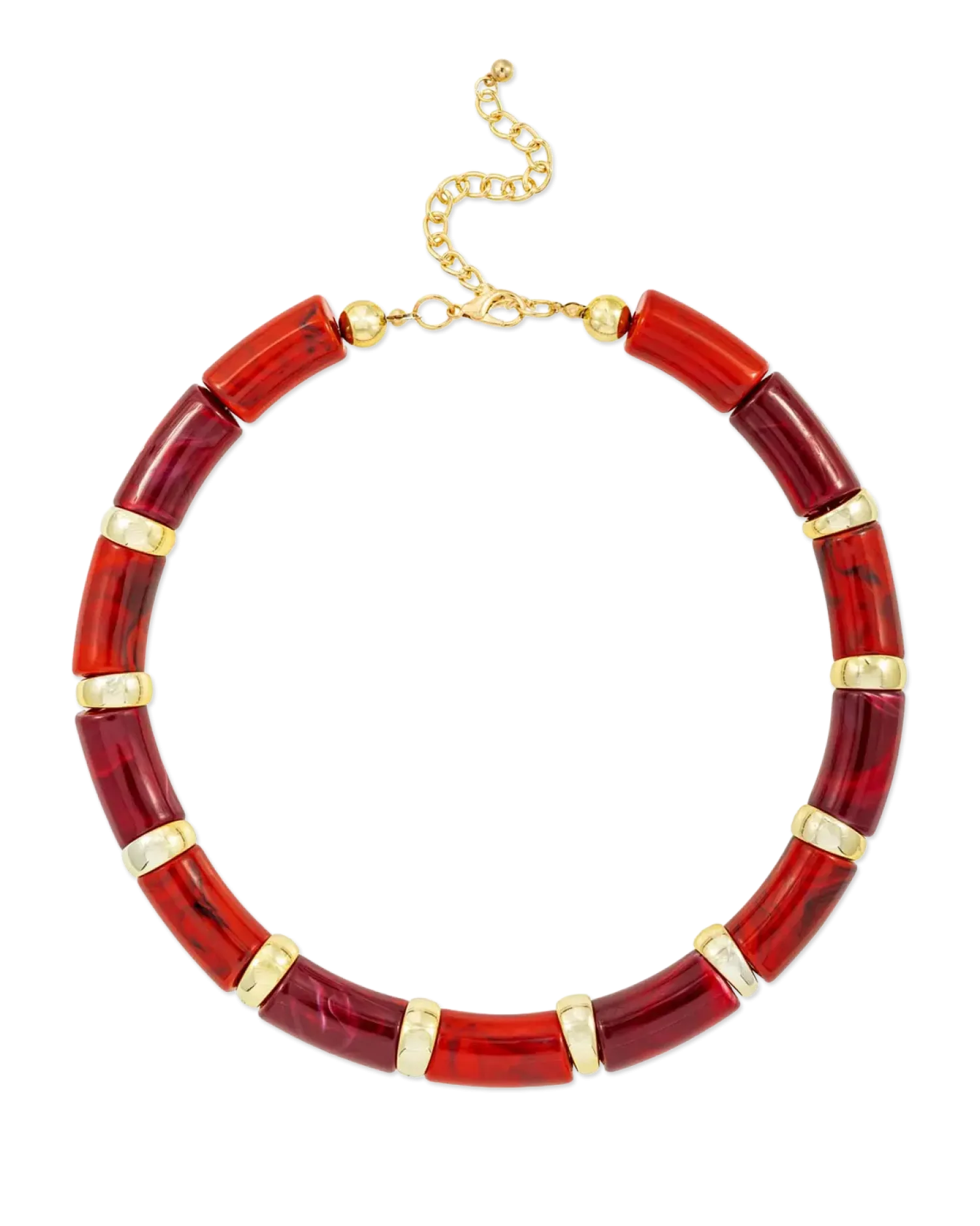 Bijou Brigitte Collier - Red Marble Clearance
