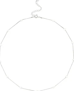 Bijou Brigitte Collier - Rhodium Pearls Discount
