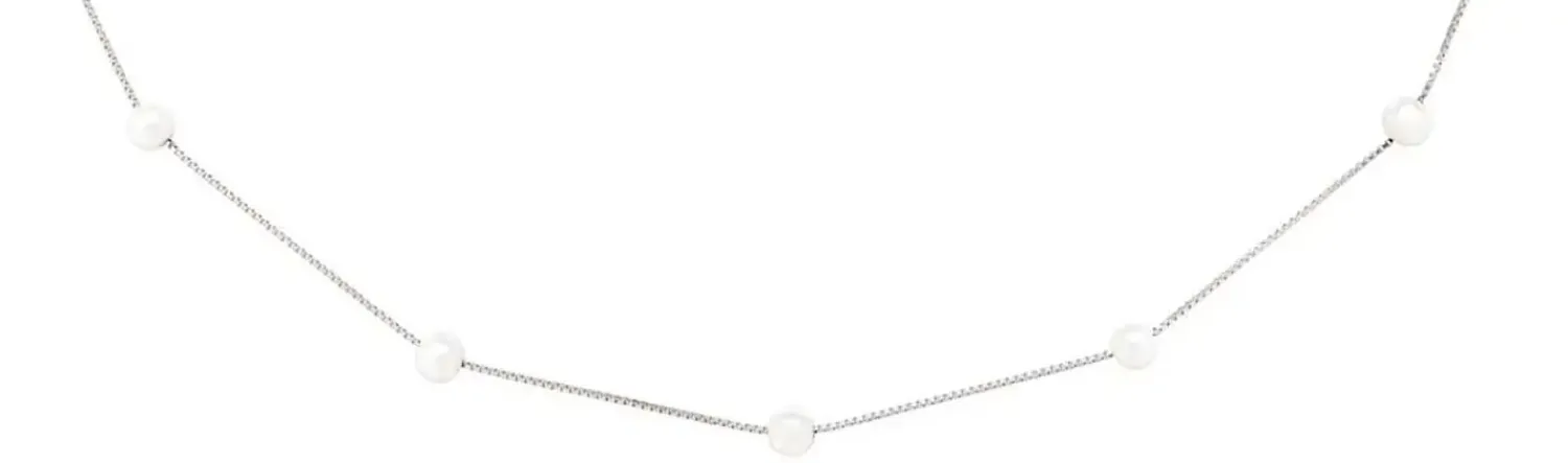 Bijou Brigitte Collier - Rhodium Pearls Discount
