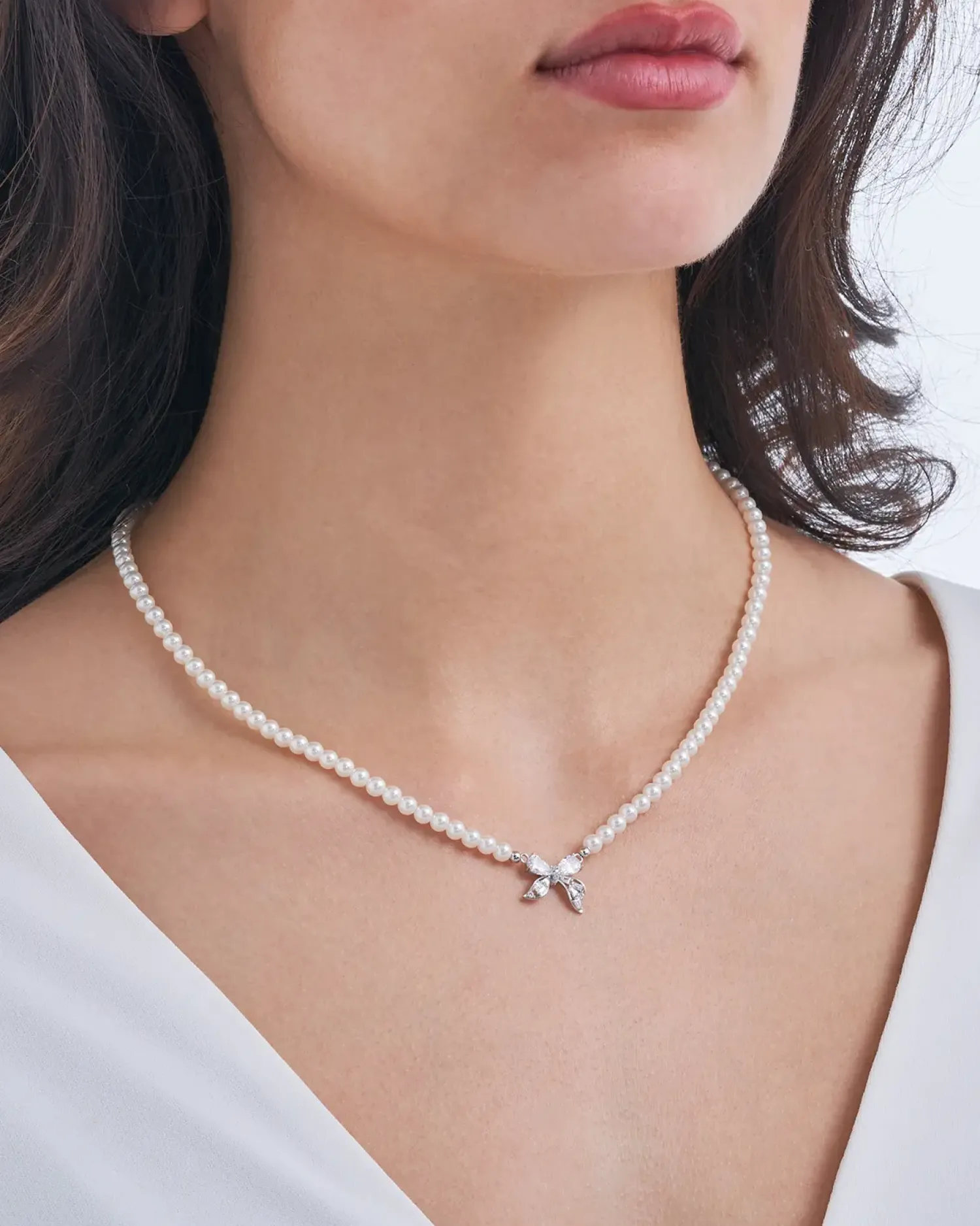 Bijou Brigitte Collier - Ribbon Pearls New