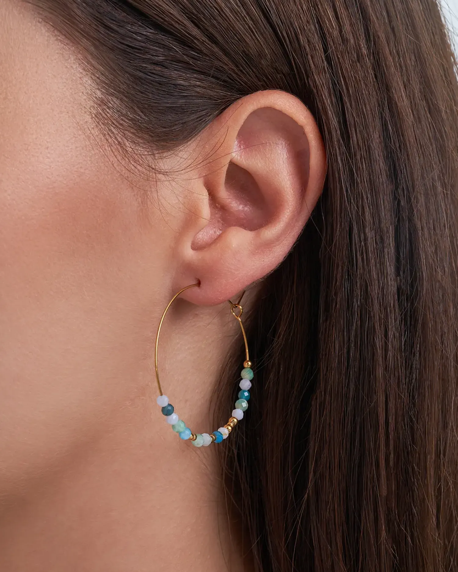 Bijou Brigitte Créoles - Green Amazonite Discount
