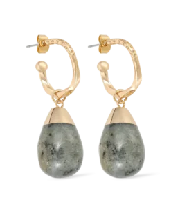 Bijou Brigitte Créoles - Green Labradorite