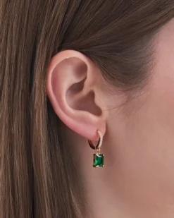 Bijou Brigitte Créoles - Green Rectangle Clearance