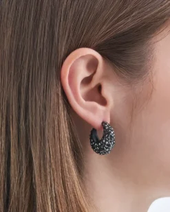 Bijou Brigitte Créoles - Hematite Sparkle Outlet
