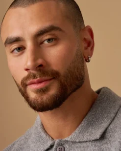 Bijou Brigitte Créoles Homme - Acier inoxydable Sale