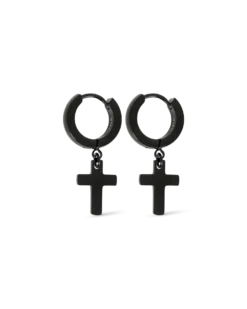 Bijou Brigitte Créoles Homme - Black Cross Discount