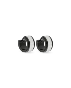 Bijou Brigitte Créoles pour homme - Scratched Silver