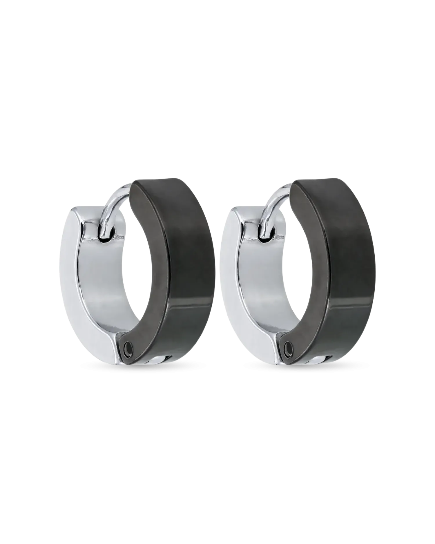 Bijou Brigitte Créoles pour homme - Silver Black Hot