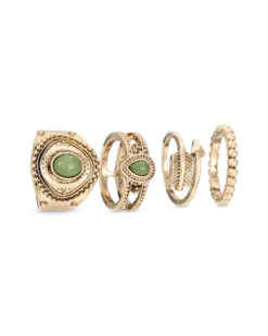 Bijou Brigitte Ensemble de bagues - Antique Green Discount
