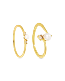 Bijou Brigitte Ensemble de bagues - Glamour Pearl New