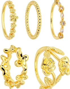 Bijou Brigitte Ensemble de bagues - Golden Rose