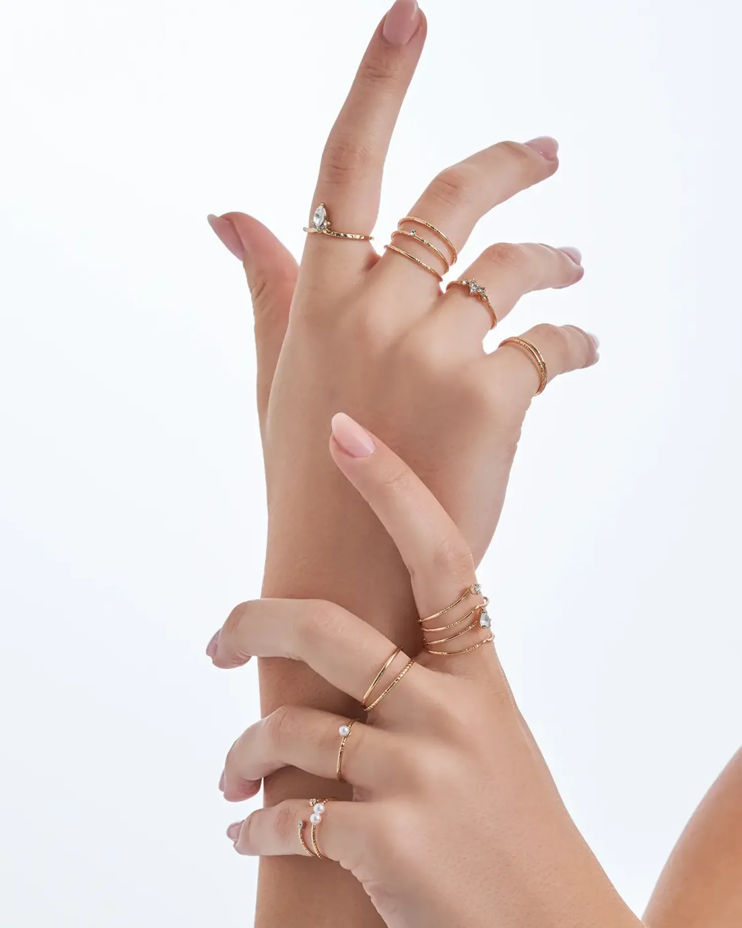Bijou Brigitte Ensemble de bagues - Golden Stacking Best