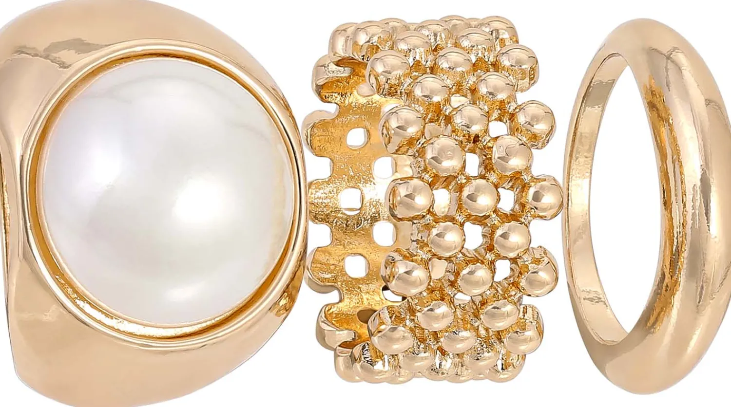Bijou Brigitte Ensemble de bagues - Golden Trio Sale