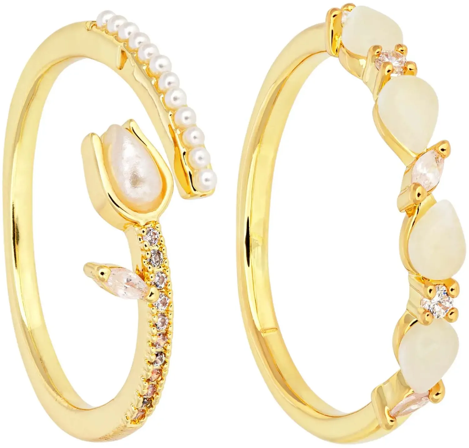 Bijou Brigitte Ensemble de bagues - Golden Tulip Hot