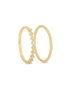 Bijou Brigitte Ensemble de bagues - Golden Zirconia Hot