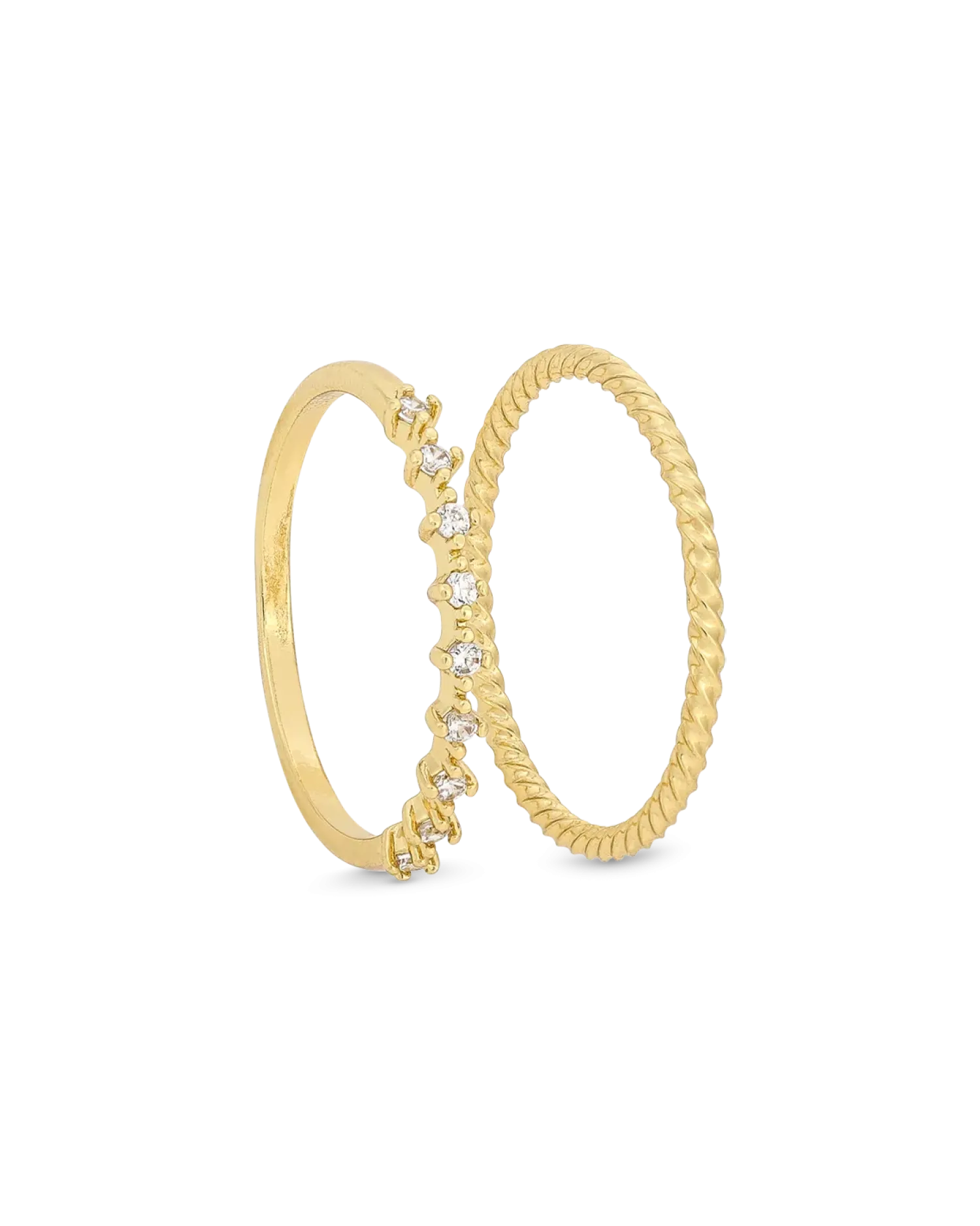 Bijou Brigitte Ensemble de bagues - Golden Zirconia Hot