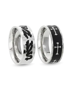 Bijou Brigitte Ensemble de bagues pour homme - Silver Danger Outlet