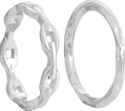 Bijou Brigitte Ensemble de bagues - Silver Twist Sale