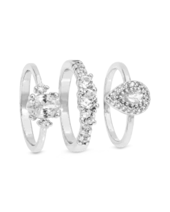Bijou Brigitte Ensemble de bagues - Silver Zirkonia New