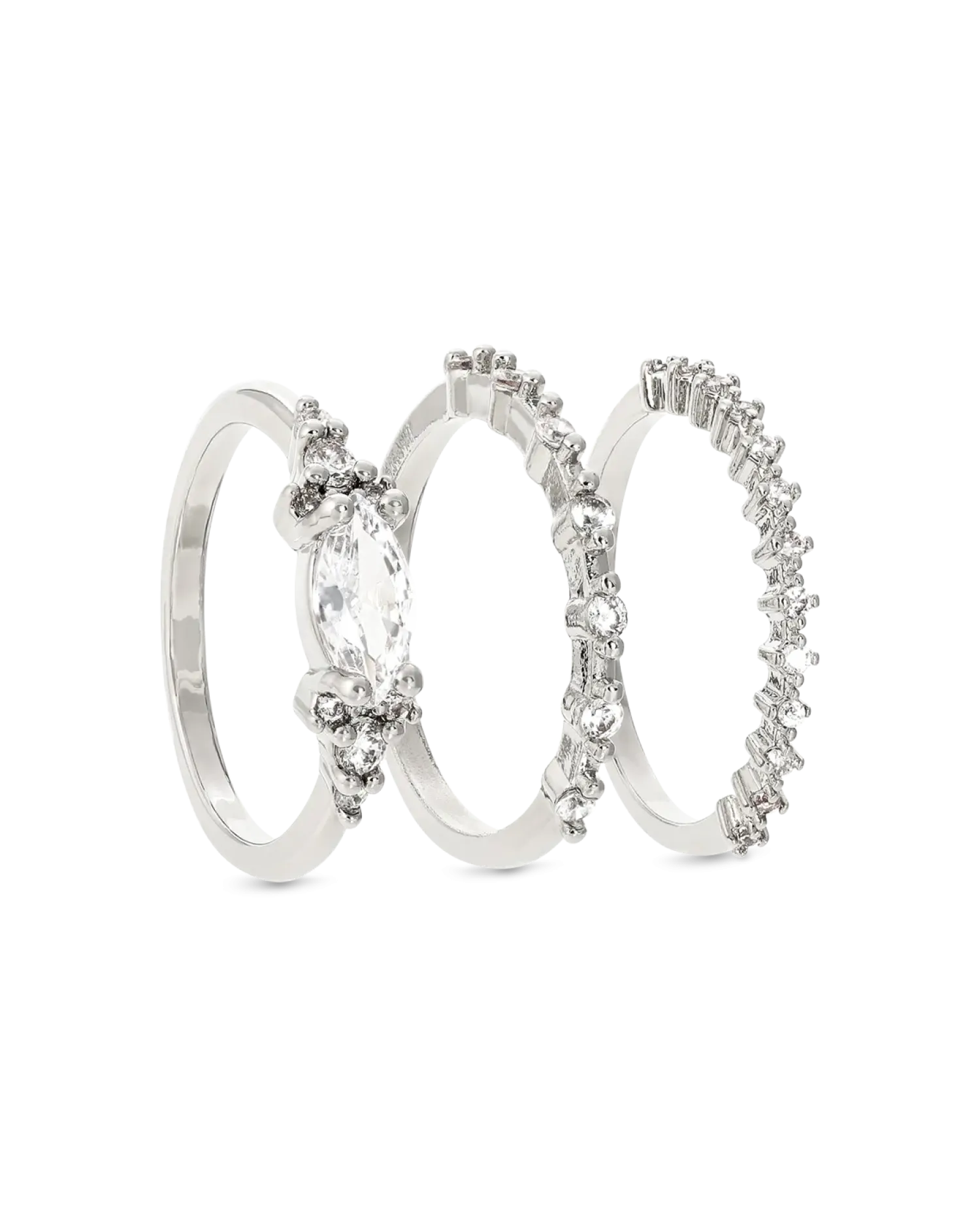 Bijou Brigitte Ensemble de bagues - Sparkling Navette Discount