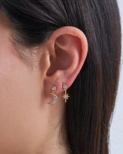 Bijou Brigitte Ensemble de boucles d'oreilles - Moon Stars Sale
