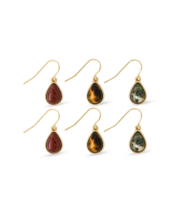 Bijou Brigitte Ensemble de boucles d'oreilles - Tigers Eyes Sale