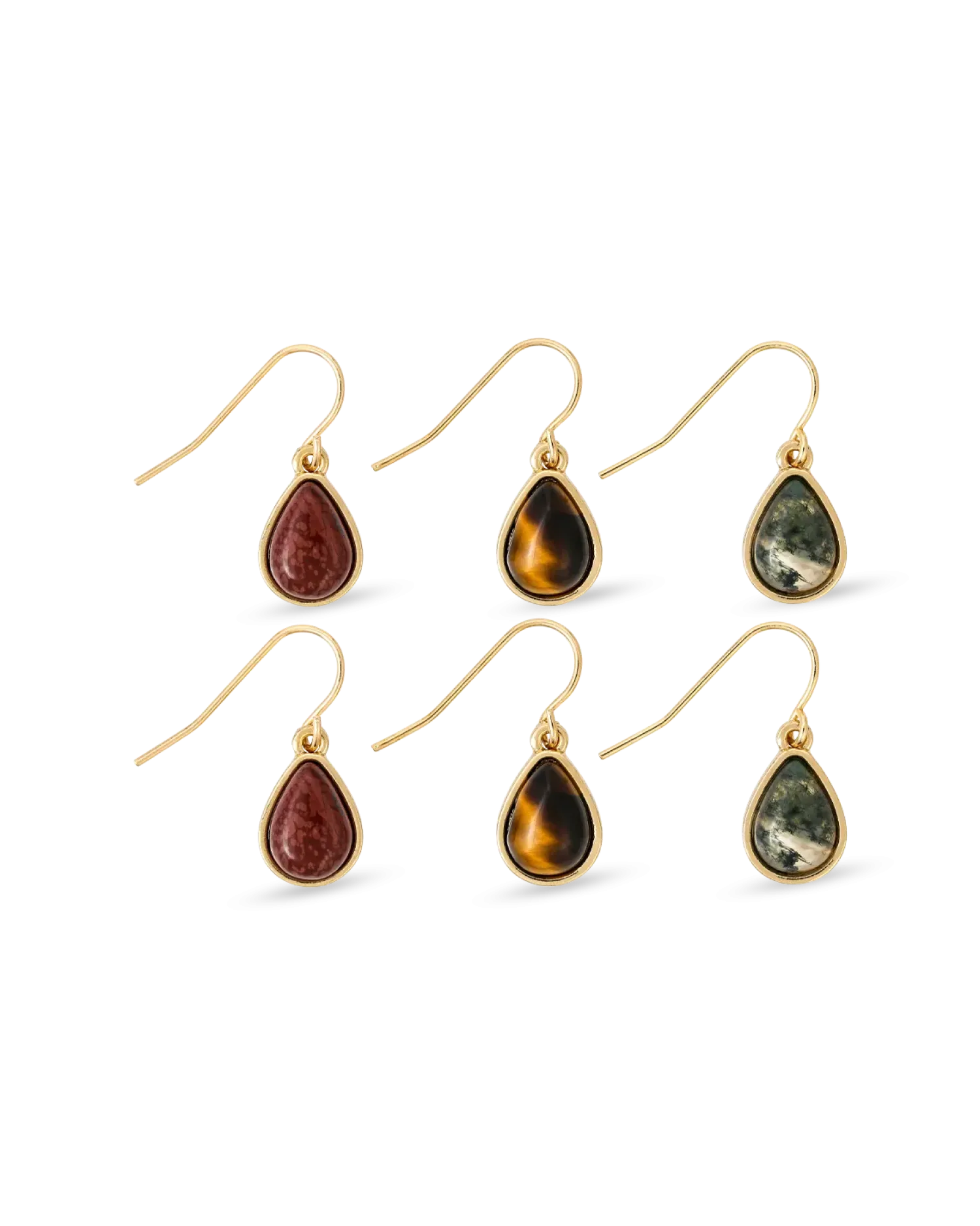 Bijou Brigitte Ensemble de boucles d'oreilles - Tigers Eyes Sale