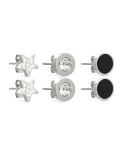 Bijou Brigitte Ensemble de boucles d’oreilles - Steel Stars Hot