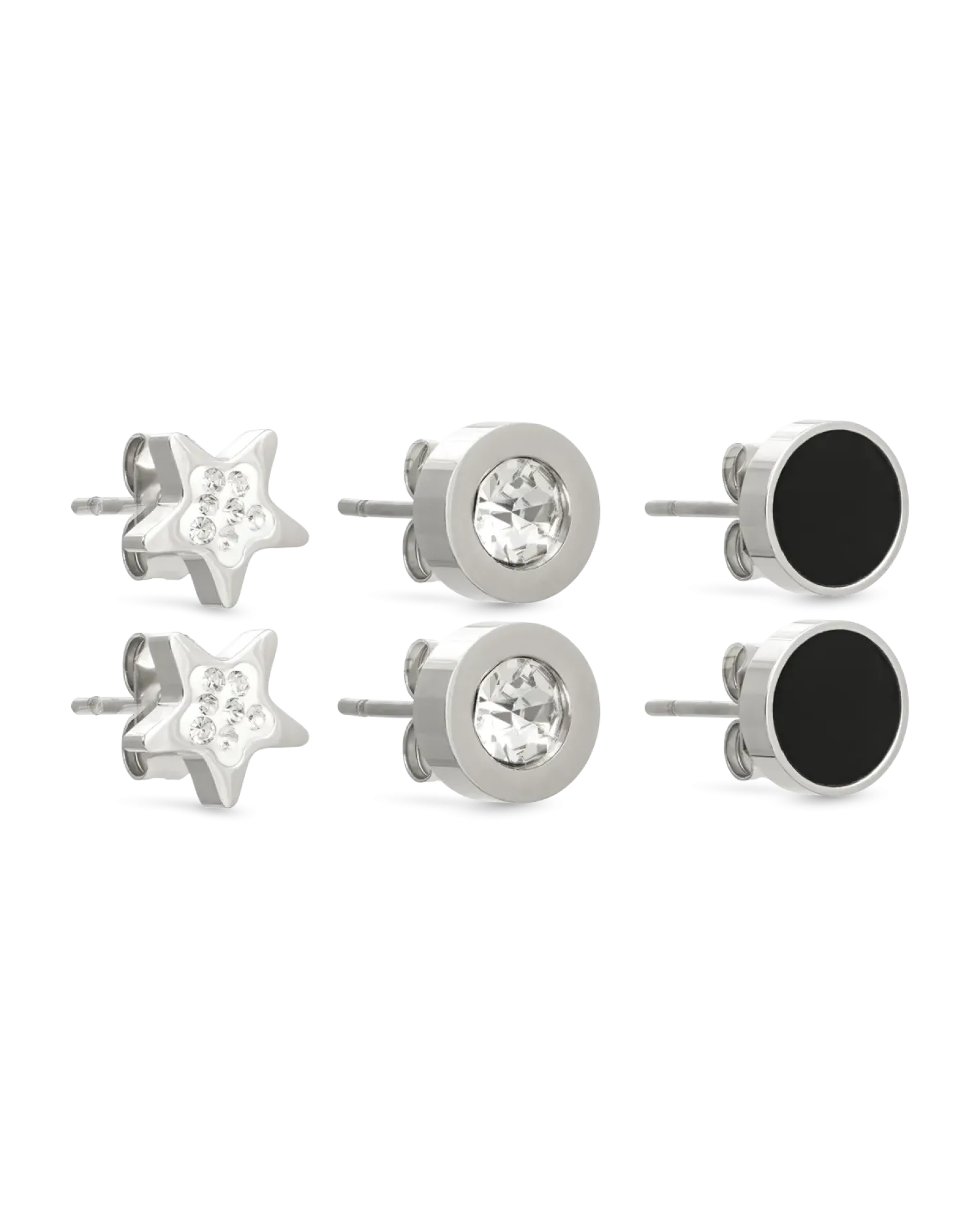 Bijou Brigitte Ensemble de boucles d’oreilles - Steel Stars Hot