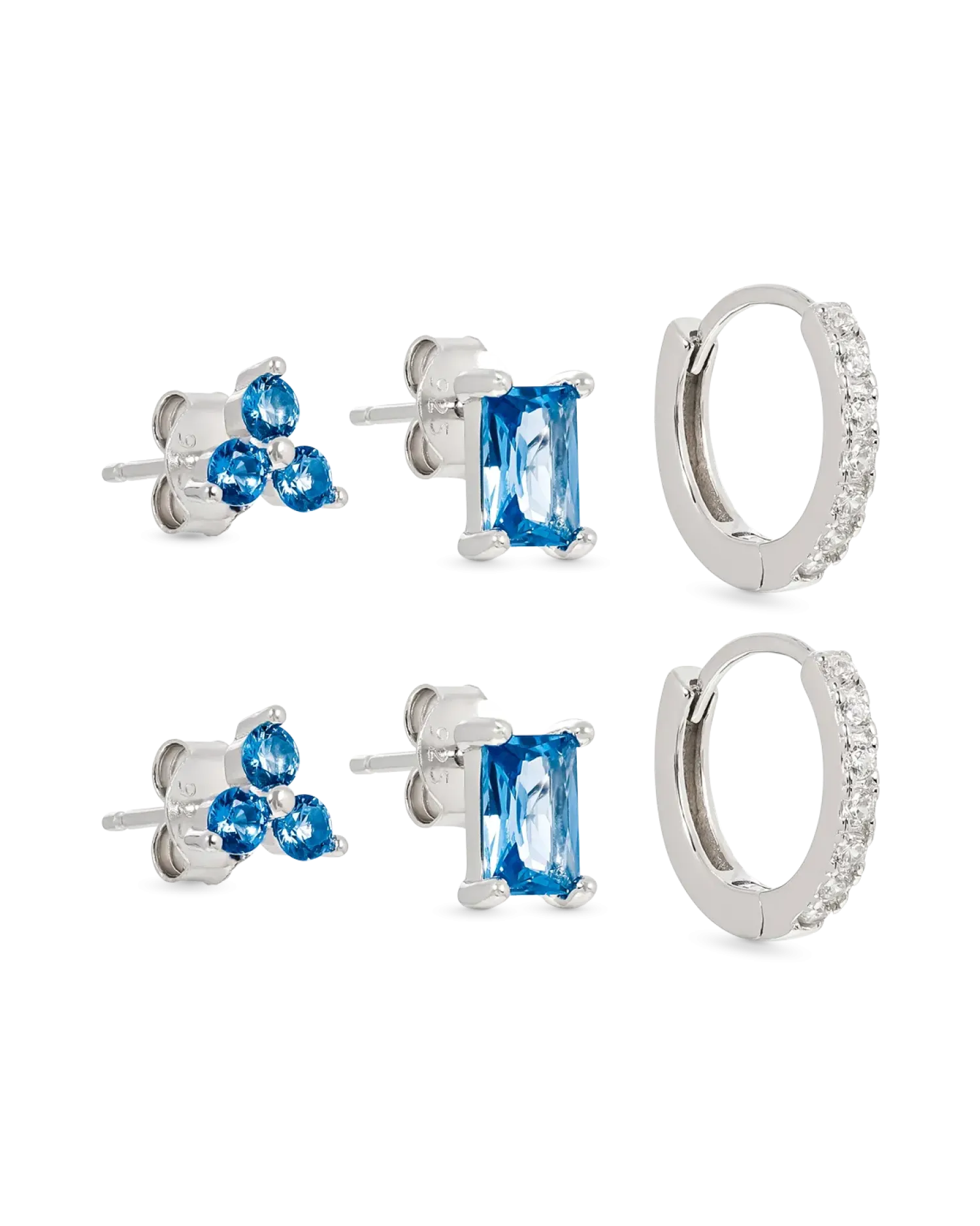 Bijou Brigitte Ensemble de boucles d'oreilles - Blue Crystals Sale