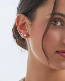 Bijou Brigitte Ensemble de boucles d'oreilles - Silver Trio Outlet