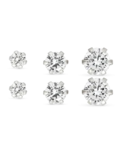 Bijou Brigitte Ensemble de boucles d'oreilles - Silver Trio Outlet