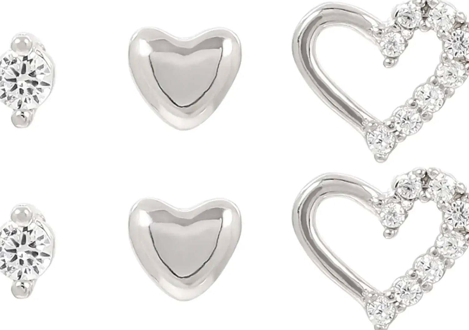 Bijou Brigitte Ensemble de boucles d'oreilles - Heart Trio Hot