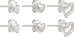 Bijou Brigitte Ensemble de boucles d'oreilles - Heart Trio Hot