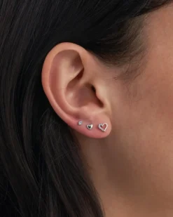 Bijou Brigitte Ensemble de boucles d'oreilles - Heart Trio Hot