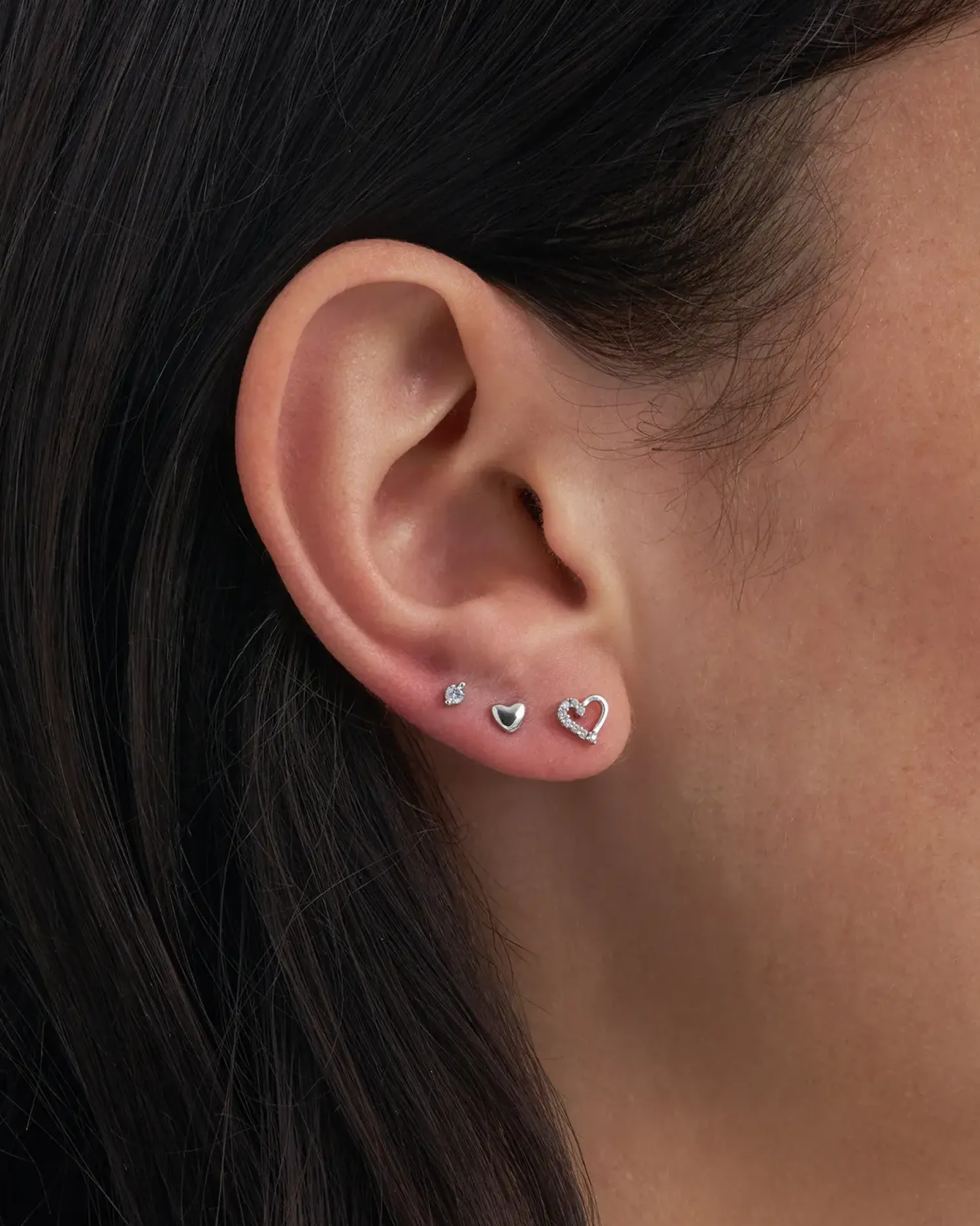 Bijou Brigitte Ensemble de boucles d'oreilles - Heart Trio Hot