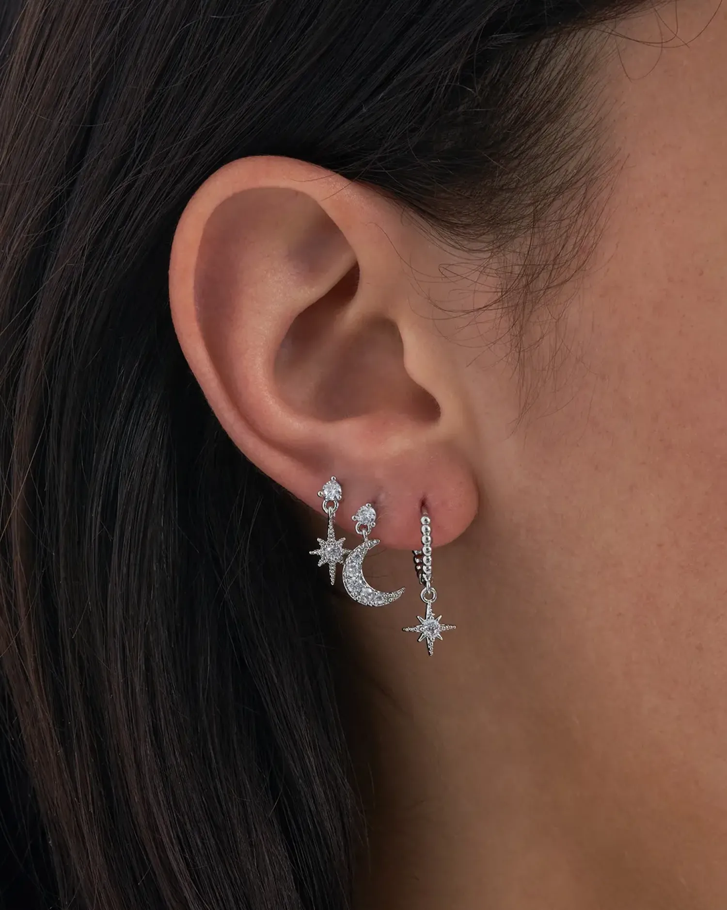 Bijou Brigitte Ensemble de boucles d'oreilles - Moon Star Outlet