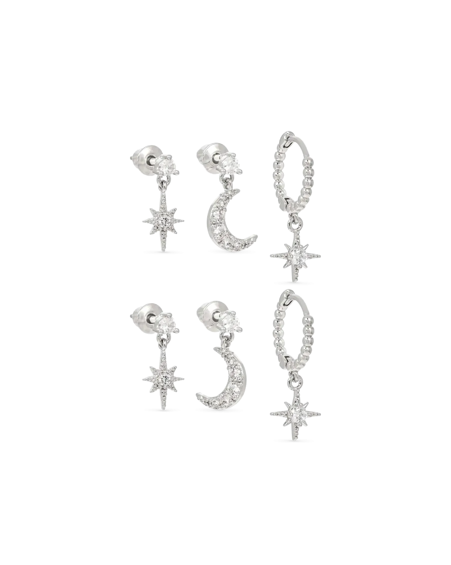 Bijou Brigitte Ensemble de boucles d'oreilles - Moon Star Outlet