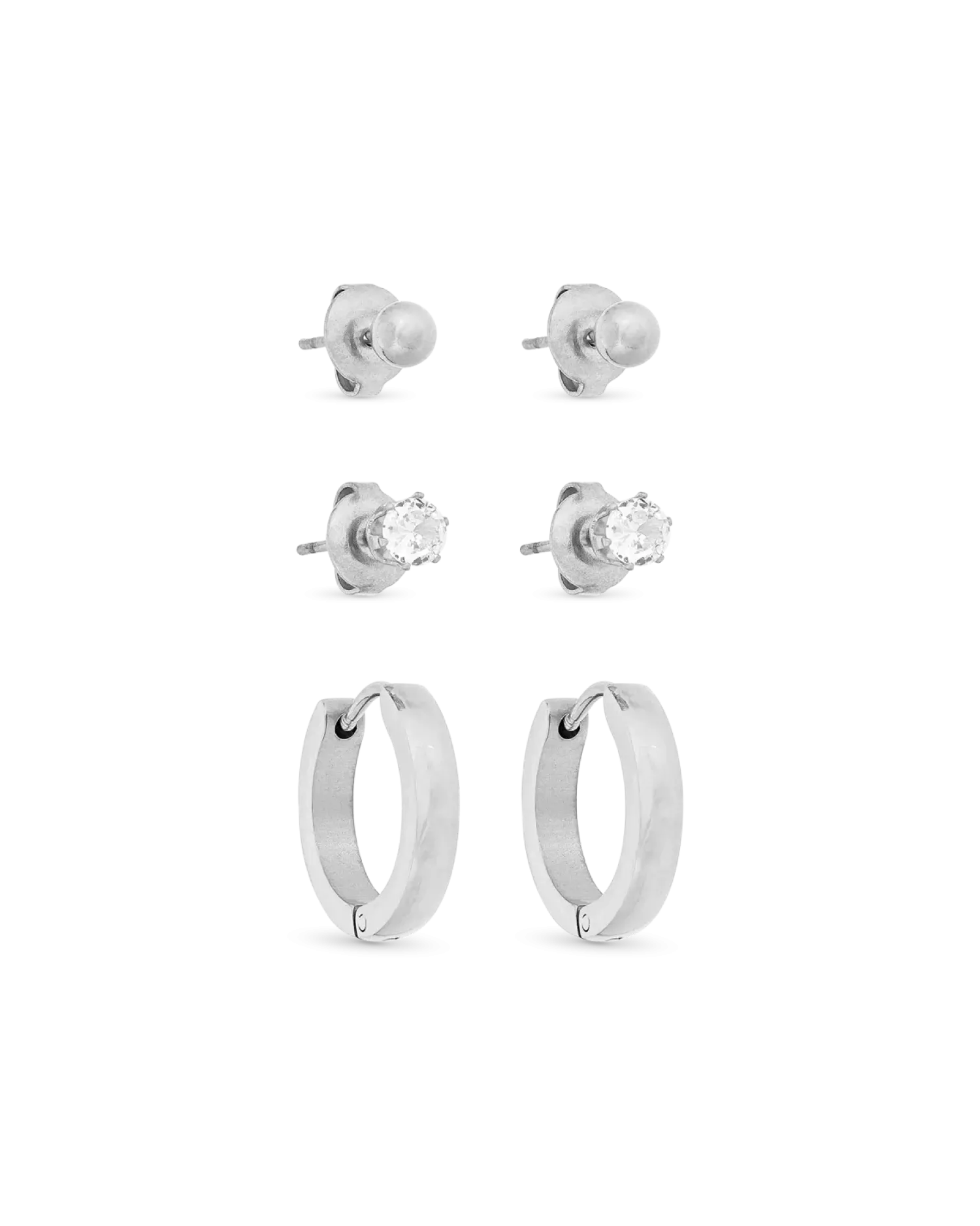 Bijou Brigitte Ensemble de boucles d'oreilles - Silver Favourite Discount
