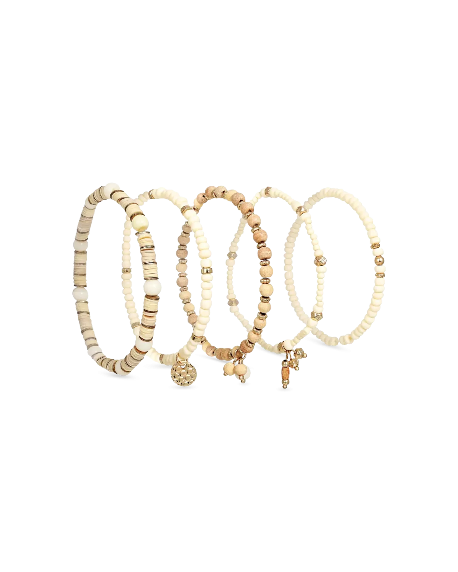 Bijou Brigitte Ensemble de bracelets - Beige Summer Sale