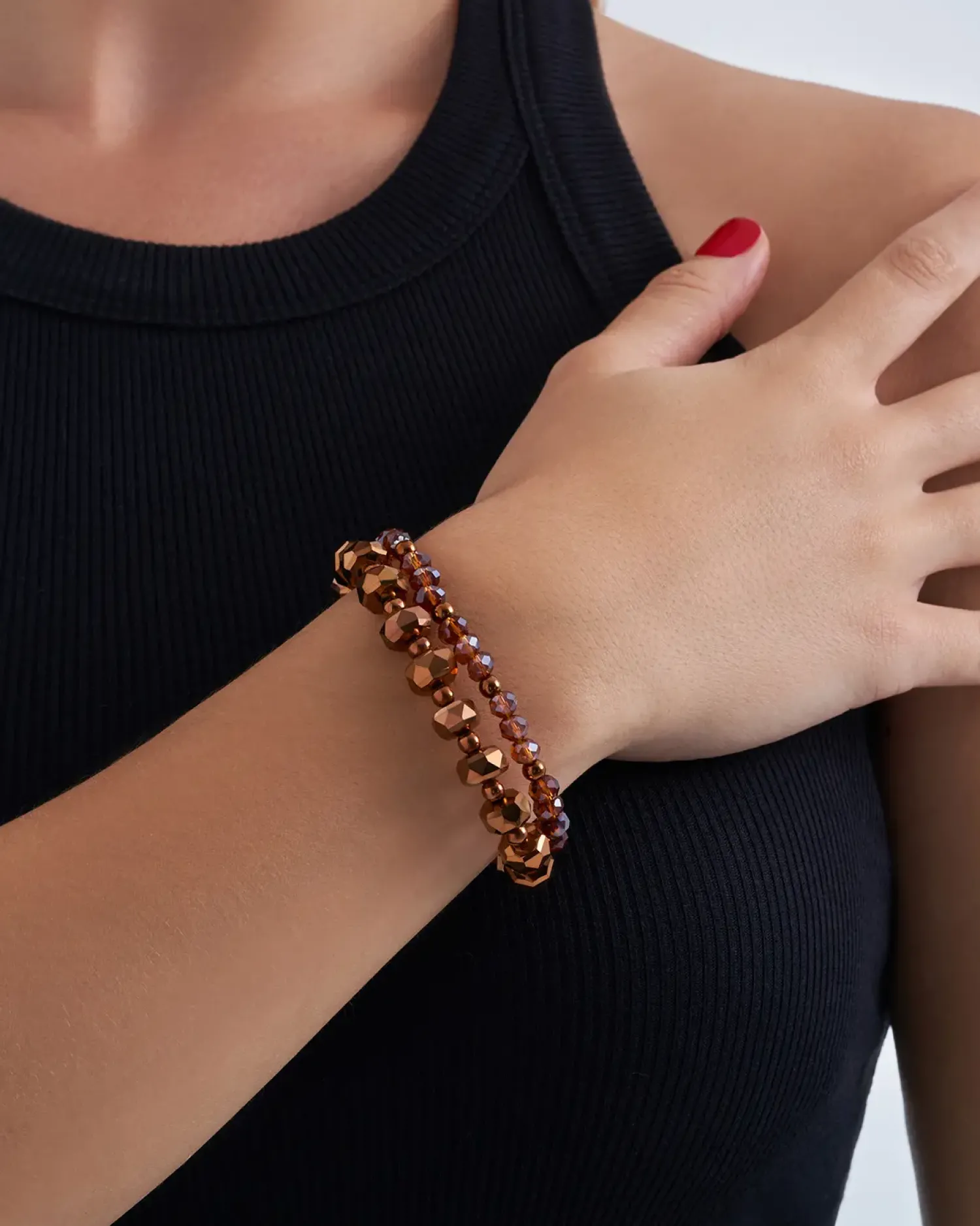 Bijou Brigitte Ensemble de bracelets - Brown Sparkle New