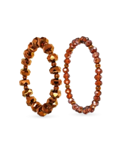 Bijou Brigitte Ensemble de bracelets - Brown Sparkle New