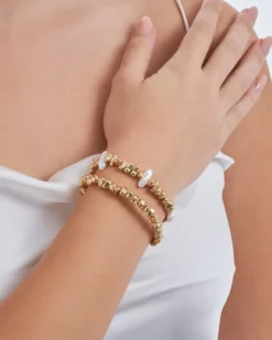 Bijou Brigitte Ensemble de bracelets - Golden Pearls Outlet