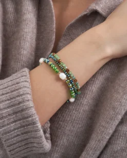 Bijou Brigitte Ensemble de bracelets - Green Pearls Hot