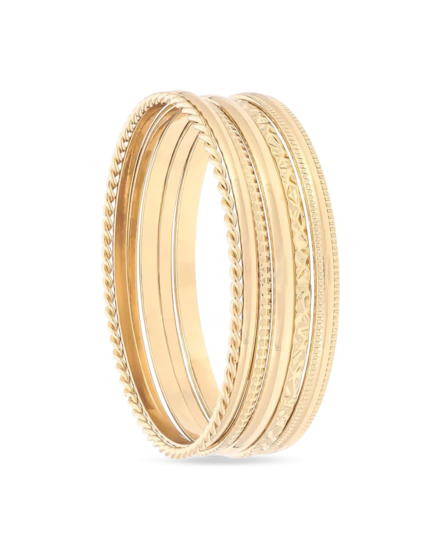 Bijou Brigitte Ensemble de bracelets joncs - Golden Classic