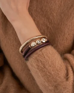 Bijou Brigitte Ensemble de bracelets joncs - Golden Earth Sale