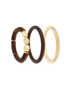 Bijou Brigitte Ensemble de bracelets joncs - Golden Earth Sale