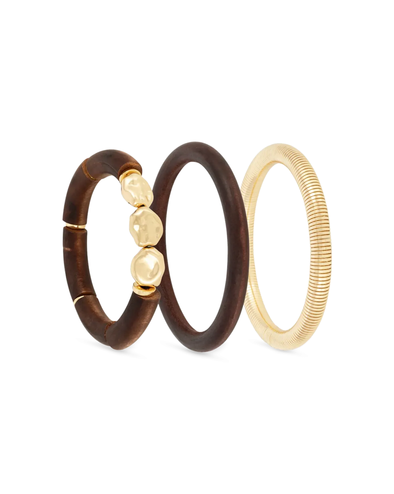 Bijou Brigitte Ensemble de bracelets joncs - Golden Earth Sale